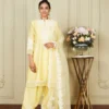 Ruzena - Lemon Yellow Princess-cut Short Kurta With Salwar And Dupatta